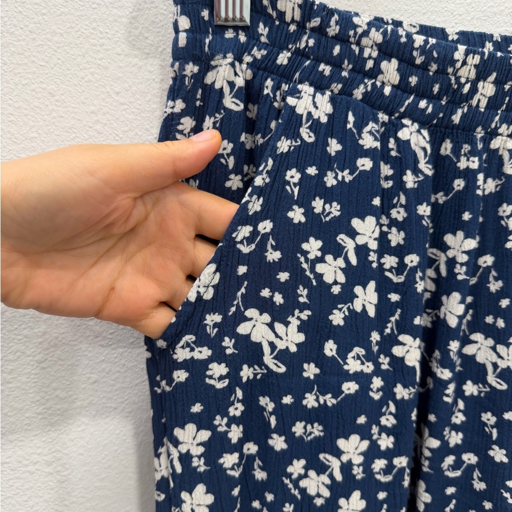 Dip Blue Floral Pattern Wide Pants size M - Picture 6 of 11